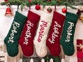 Personalized Christmas Stockings, 2025 Knitted Christmas Stockings with Name, Christmas Family Stockings, Holiday Stockings, Holiday Decor
