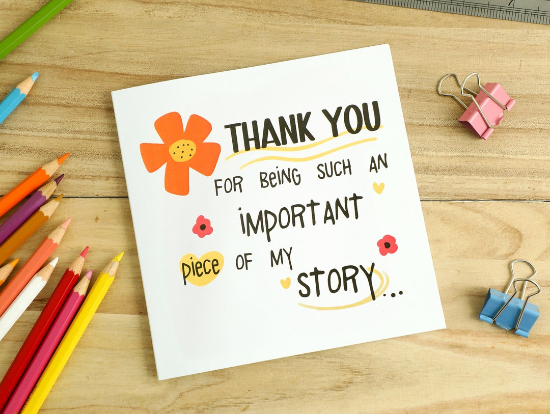 Thank You for Being Part of My Story Card, Personalised Teacher Thank ...