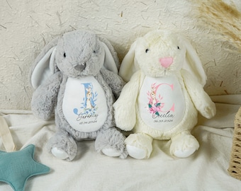 Personalized Bunny Rabbit, New Baby Gift, Baby Shower Gift, Custom Plush Soft Bunny Toy, Gift for Baby, Stuffed Animal, Plush Bunny Toy