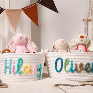 Personalisierter Babykorb, Babyparty-Geschenkkorb, Seil-Baumwollbaby-Geschenkkorb, handgemachter Baby-Geschenkkorb, Aufbewahrungskorb, Neugeborenen Geschenk