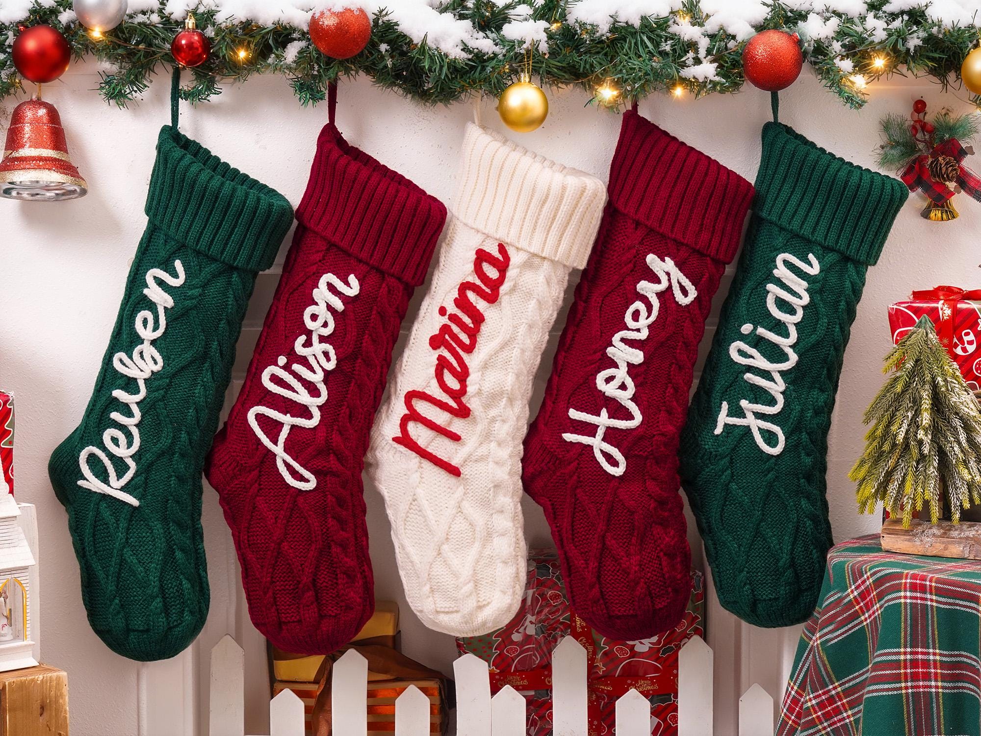 パーソナライズされたクリスマスストッキング、2025年クリスマスニット