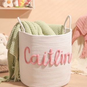 Handgemachter Namenskorb, personalisierter Babyparty-Geschenkkorb, Hauptablagekorb, Spielzeugkorb, Spielzeugorganisator, Neugeborenengeschenk, Babynamengeschenk