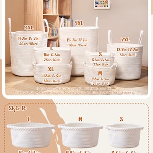 Cesta personalizada hecha a mano, regalo para baby shower, organizador de juguetes para la habitación del bebé con cuerda de algodón. imagen 6