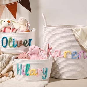 Personalisierter Babykorb, Babyparty-Geschenkkorb, Seil-Baumwollbaby-Geschenkkorb, handgemachter Baby-Geschenkkorb, Aufbewahrungskorb, Neugeborenen Geschenk