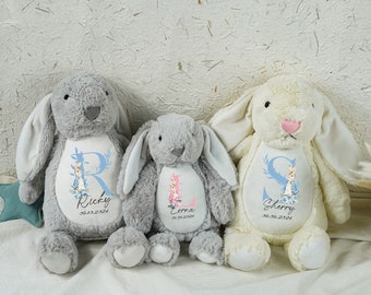 Personalized Bunny Rabbit, New Baby Gift, Baby Shower Gift, Custom Plush Soft Bunny Toy, Gift for Baby,  Plush Bunny Toy, Easter Bunny