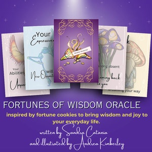 Fortunes of Wisdom Oracle Deck-koekjes orakelkaarten persoonlijke groei verbinding vreugde leuk persoonlijke reis spellen originele kunst Canadees gemaakt