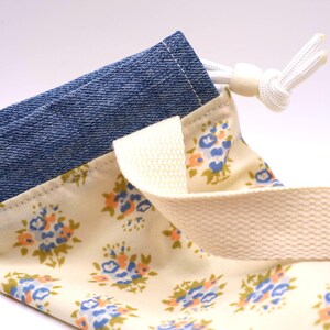 Bolsa para proyectos de tejido – Tela floral – Bolsa pequeña para hilo, almacenamiento de proyectos en proceso, imagen 9