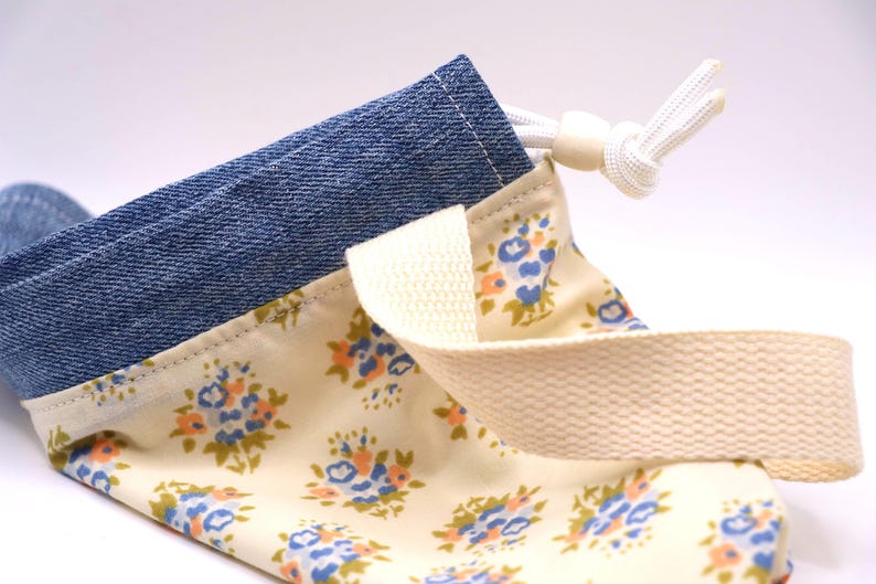 Bolsa para proyectos de tejido – Tela floral – Bolsa pequeña para hilo, almacenamiento de proyectos en proceso, imagen 9