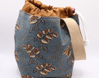 Limited Edition Knitting Project Bag – Vintage 90's Fabric -Small Yarn Bag, WIP Storage