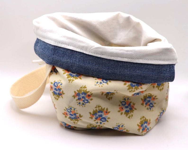 Bolsa para proyectos de tejido – Tela floral – Bolsa pequeña para hilo, almacenamiento de proyectos en proceso, imagen 1