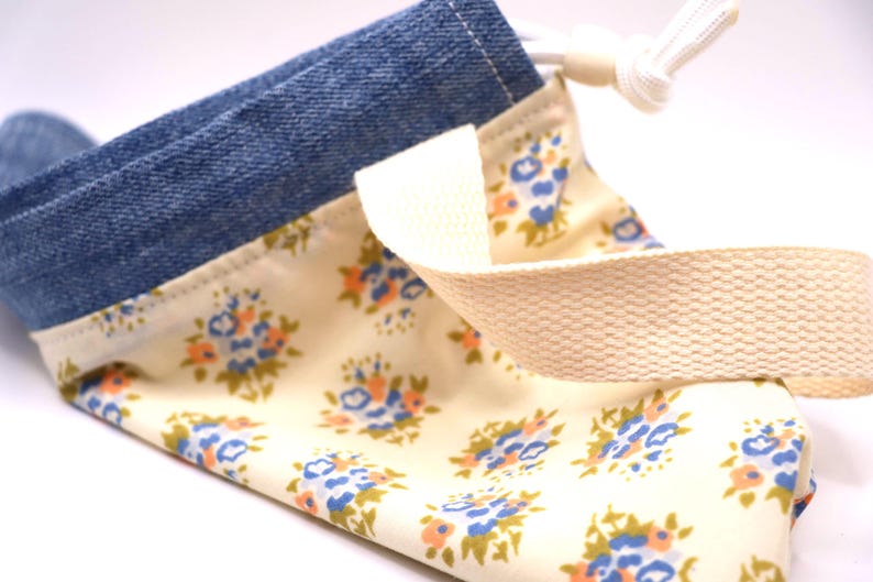 Bolsa para proyectos de tejido – Tela floral – Bolsa pequeña para hilo, almacenamiento de proyectos en proceso, imagen 8