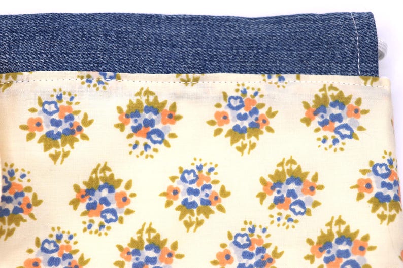 Bolsa para proyectos de tejido – Tela floral – Bolsa pequeña para hilo, almacenamiento de proyectos en proceso, imagen 6