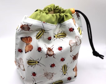 Bolsa con cordón para niños: pequeña bolsa de tela para juguetes, tesoros, refrigerios e insectos.