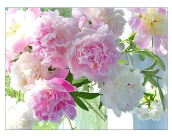 Mother's Day Peony Card, Photo Card, Blank Flower Greeting Card, Floral Note Card