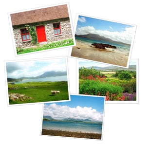 Set of 5 Blank Cards of Ireland with Envelopes, Irish Landscapes