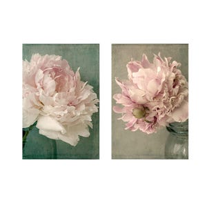 Peony Floral Art Print Set of 2,  French Country Wall Decor