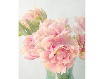 Pink Tulip Art Print,  Still Life Photography, Shabby Chic Wall Art, Flower Photography, Tulip Print