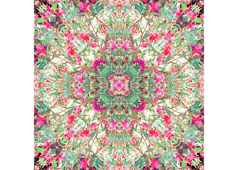 Peaceful Zen Art Print Set of 3, Flower Mandalas image 4