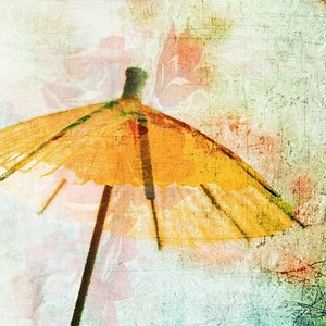 Nursery Decor,  Orange Umbrella Art Print