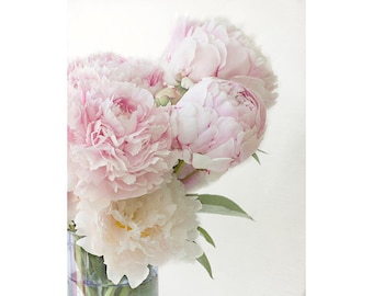 Peony Floral Art Print: Shabby Chic Flower Photography