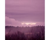 Vermont Sunset Landscape Photography, Purple Wall Decor, Rustic Decor, Dreamy Photo, Fine Art Print