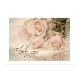 I Love You Rose Photo Card with Envelope, Flower Greeting Card