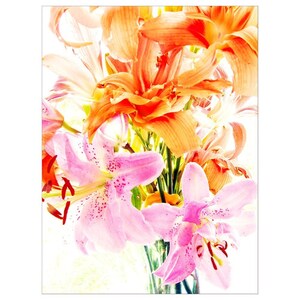 Lily Note Card, Easter Floral Greeting Card, Fine Art Card