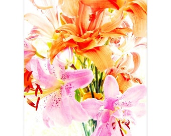 Lily Note Card,  Floral Greeting Card, Fine Art Card