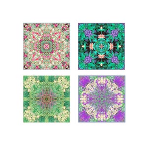 Flower Mandala Print Set of 4, New Age Zen Decor immagine 1