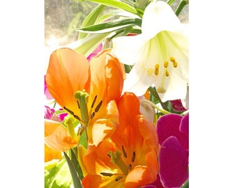 Tulip Lily Photo Card, Easter Card, Blank Flower Art Card