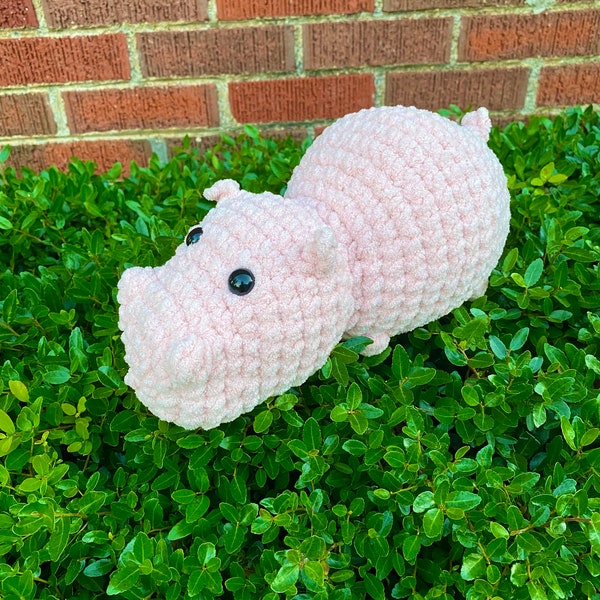 Happy Hippo | Crochet Plushie Amigurumi Customizable Stuffed Animal Chlidren's Toy Gift