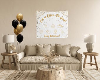 Striscione Sfondo Per Feste Di Pensionamento 185x110 Cm - Tessuto Con Corda, Decorazione Cabina Fotografica (Nero E Rosa) - 6