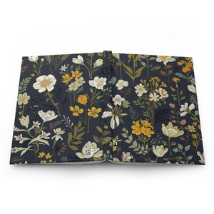 Dark Floral Journal | Hardcover Matte Notebook, Vintage Botanical Pattern image 5