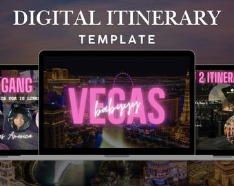 Vacation Itinerary Template - Canva Editable Customizeable DIY