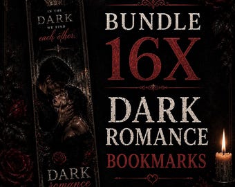 16 Dark Romance Bookmarks Bundle | Printable Bookmarks | Gothic Bookmarks | BookTok Reader Gift | Digital Download PDF PNG | Spicy Romance