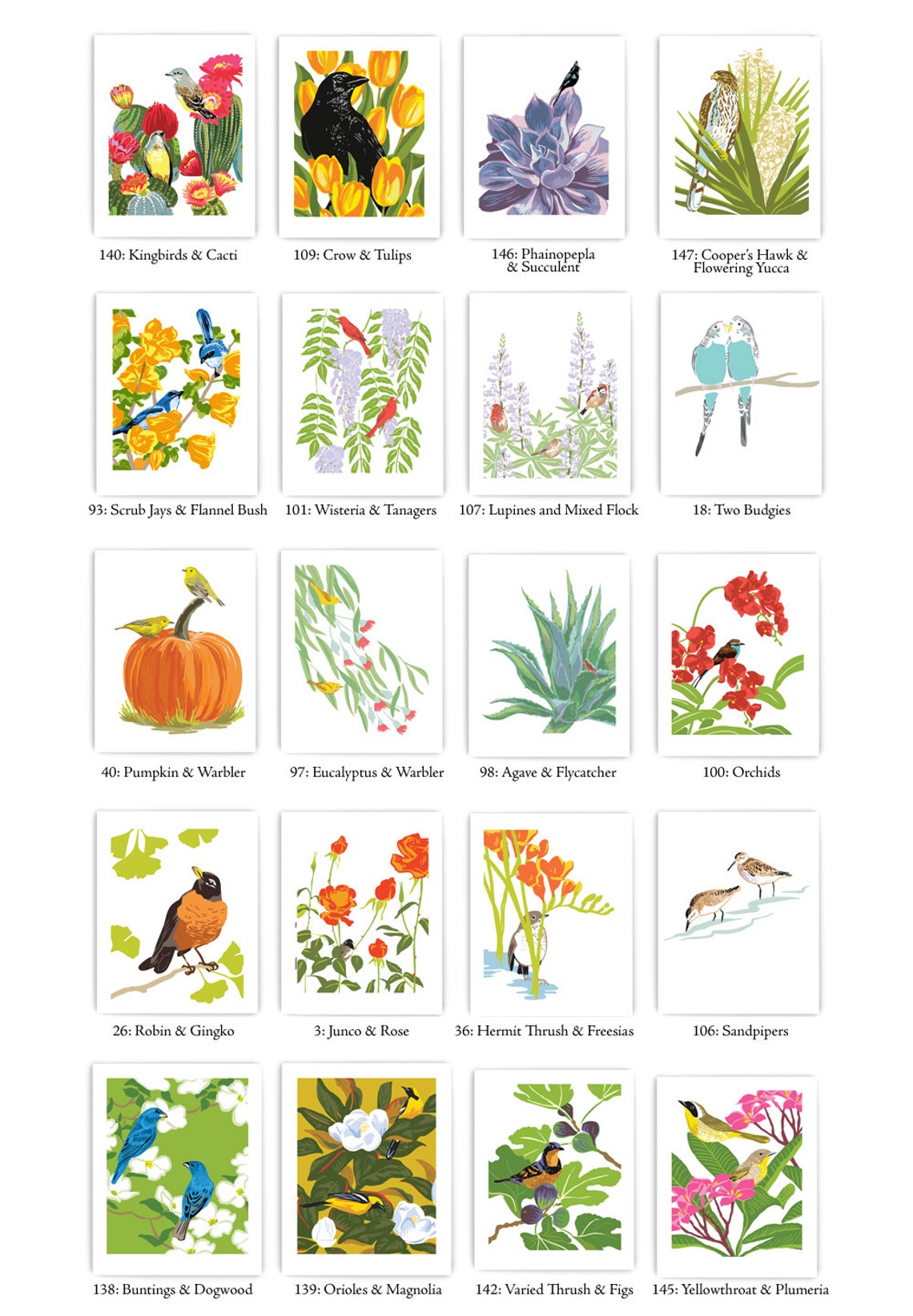 SAVE 54 Bulk Deal Set of 12 Art Prints Birds and Gardens Etsy