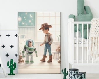 Toy Story Wall Art - You've Got A Friend Nursery Print, Pixar Themed Kids Room Decor