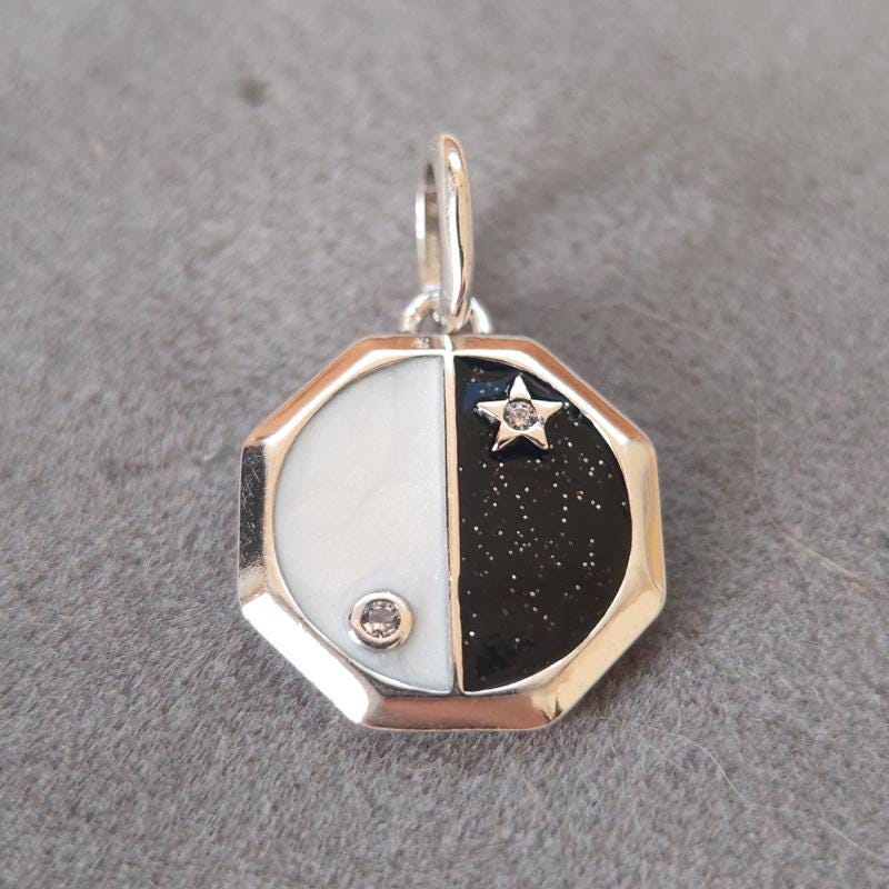 Collier émail argent Yin Yang 0,925