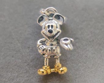 Sterling Silver 100th Anniversary Mickey Dangle Charm: Pandora Compatible