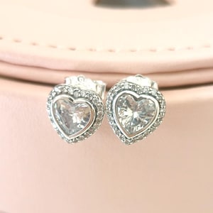 925スターリングシルバーハートスタッドピアス、女性用ピアス、ファッションジュエリー、彼女へのギフト
