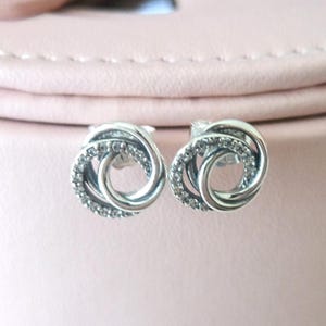 925 スターリングシルバー ファミリー オールウェイズ エンサークル スタッド イヤリング、女性用イヤリング、ファッションジュエリー、彼女へのギフト