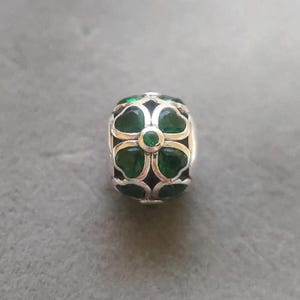 Green four-leaf Clover Charm For Pandora Charms Bracelets DIY Necklace Pendant Gift for her 925 Sterling Silver Charm For Bracelets