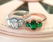 Elegant Three-stone Ring,ring for Women,fashion Jewelry,gift for 