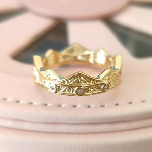 ハウスオブザドラゴンクラウンリング、女性用リング、ファッションジュエリー、彼女へのギフト、ゴールドメッキ