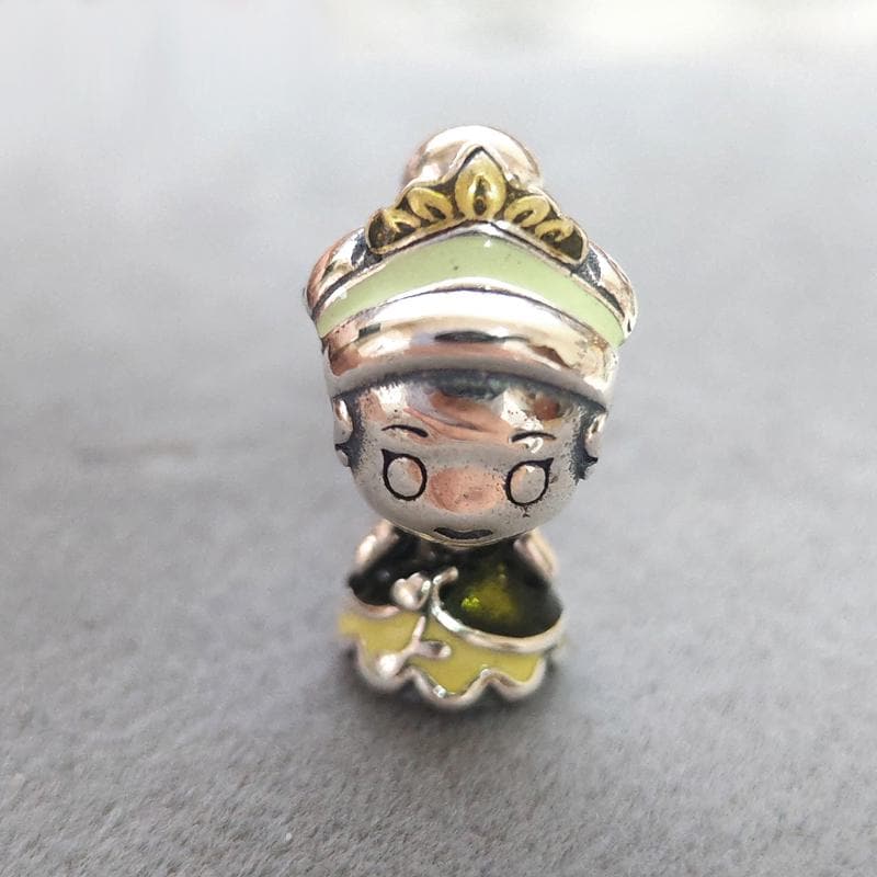 Disney Tiana Princess Beaded Charm For Pandora Charms Bracelets Handmade Jewelry Gift for her 925 Silver Jewelry Charm For Bracelets