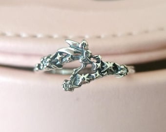 Tinker Bell Sparkling Ring,Rings for Women,Fashion Jewelry,Gift for her 925 Sterling Silver