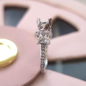 ディズニー スティッチ＆ストーン リング、レディースリング、ファッションジュエリー、ハンドメイドジュエリー、彼女へのギフト、925スターリングシルバー