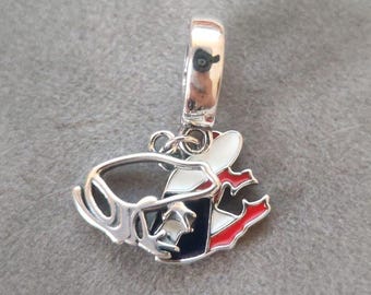 Puerto Rico Frog Charm: 925 Sterling Silver Dangle for Pandora Bracelets