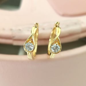 ラボで育てられたフープイヤリング、女性用イヤリング、ファッションジュエリー、彼女へのギフト、金メッキ