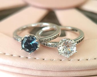 Sparkling Crown Solitaire Ring,Ring for women,Fashion jewelry,Gift for her 925 Sterling Silver